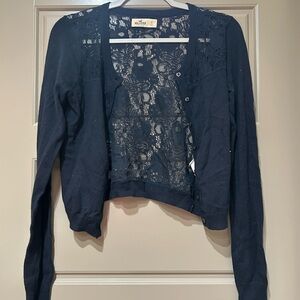 Hollister Dark Blue Lace Cardigan